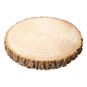 Paulownia wood disc/presenter w.bark, 33x33x4cm, natural