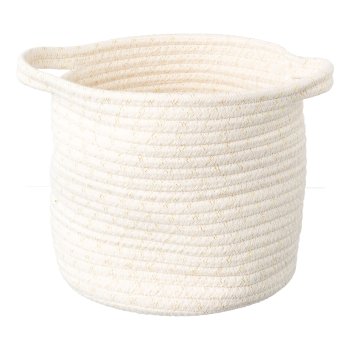 Natur Wollstrick Basket 3erSet, 20x20/25x25/30x30cm, gold, 3/Set