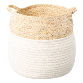Natur Wollstrick Basket 3erSet 2TONE, 20x20/25x25/30x30cm, silber, 3/Set