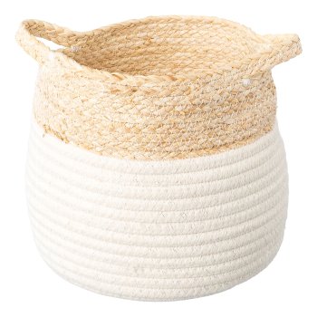 Natur Wollstrick Basket 3erSet 2TONE, 20x20/25x25/30x30cm, silber, 3/Set