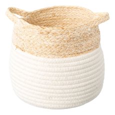 Natur Wollstrick Basket 3erSet 2TONE, 20x20/25x25/30x30cm, silber, 3/Set