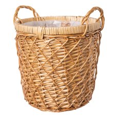 Natural wicker basket w.handle WAREMA, 20x20x20/25x25x25/30x30x30cm,