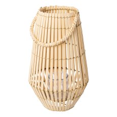 Bamboo lantern JAVA w.handle w.glass, 40x25x25/50x32x32/glass