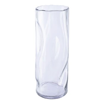 Glass cylinder vase CRUNCH, 30x11x11cm, clear