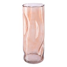 Glass cylinder vase CRUNCH, 30x11x11cm, terra