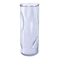 Glass cylinder vase CRUNCH, 30x11x11cm, gray