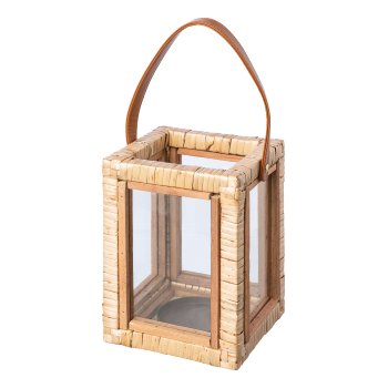 Lantern w.handle natural willow frame 3erSet BARBARA, 15x15x20/22x22x30/30x30x40cm,