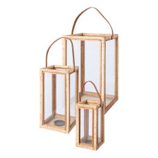 Laterne m.Henkel Naturweide Rahmen 3erSet BARBARA, 15x15x30/20x20x40/30x30x50cm,