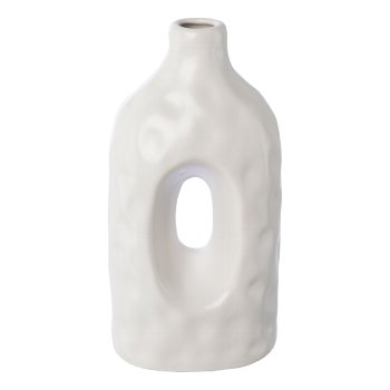 Porzellan Vase PORTO, 19x6,5x9cm, weiß