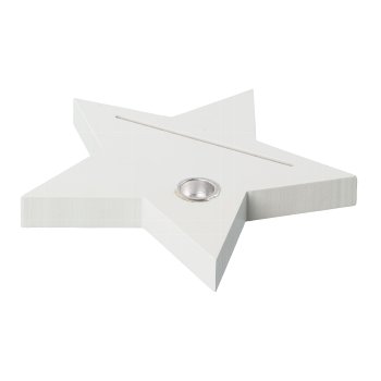 Wooden star card/candle holder EMMI, 20x20x2cm, white individually packed in a