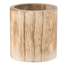 Paulownia wooden jar, set of 3, 17x17x17.5/21x21x20/25x25x21cm