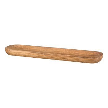 Paulownia Wooden Bowl Oblong, 60x15x4cm, Light Brown