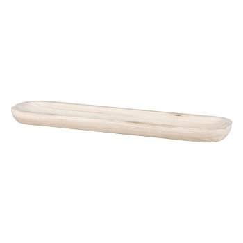Paulownia Holz Schale länglich, 60x15x4cm, Natur