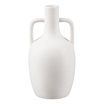 Porcelain vase w. handle AMADEUS, 10.5x10.5x21cm, white
