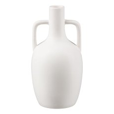 Porcelain vase w. handle AMADEUS, 10.5x10.5x21cm, white