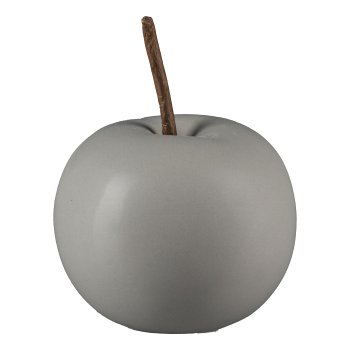 Keramik Apfel MATT, 8x8x6,5cm, Grau