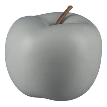 Keramik Apfel MATT, 12x12x9,5cm, Grau