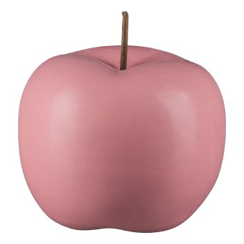 Keramik Apfel MATT, 15x15x12,5cm, Dunkelrosa