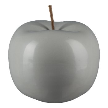Keramik Apfel MATT, 15x15x12,5cm, Grau
