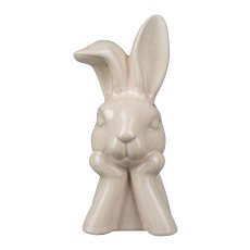 Porcelain rabbit head DENKER, 12.5x10x21cm, natural white