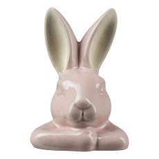 Porcelain Rabbit Head ENJOYER, 9,5x9x21cm, Pastel Pink