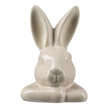 Porcelain rabbit head GENIEßER, 9.5x9x21cm, natural white