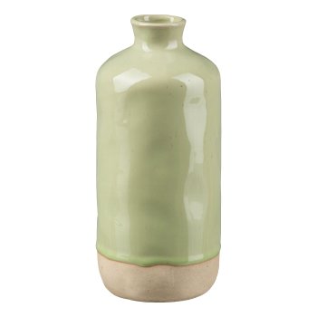 Porcelain Vase Sandfinish LIVIA, 9,2x9,2x21cm, Light Green