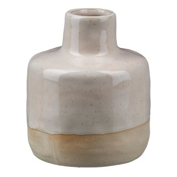 Porcelain Vase Sandfinish LIVIA, 9,2x9,2x11cm, Natural White