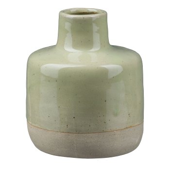 Porcelain Vase Sandfinish LIVIA, 9,2x9,2x11cm, Light Green