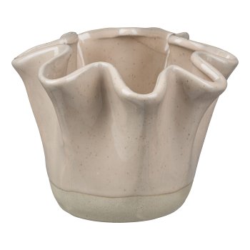 Porzellan Vase Sandfinish OPHRA, 14,5x14,5x11cm, Naturweiß