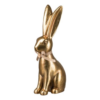 Polyresin rabbit GLAMOUR CHLOE, 15.5x10x37cm, gold