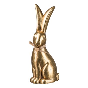 Polyresin rabbit GLAMOUR CHLOE, 16x15x50cm, gold