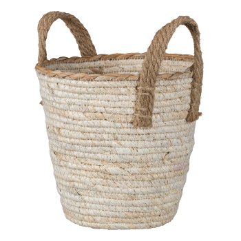 Natur Maisblatt Korb m.Henkeln, 18x18x19cm, Natur