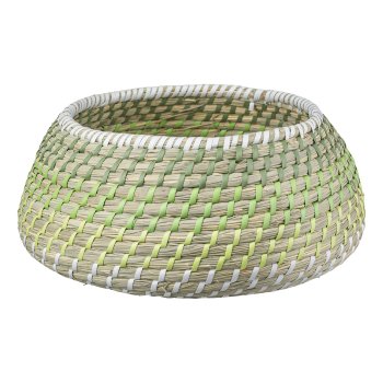 Sea grass Jar Woven Set of 2 LIMA, 16x16x13/25x25x15cm, Green