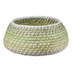 Sea grass Jar Woven Set of 2 LIMA, 16x16x13/25x25x15cm, Green