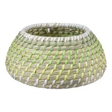 Sea grass Jar Woven Set of 2 LIMA, 16x16x13/25x25x15cm, Green