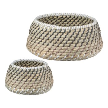 Sea grass Jar woven set of 2 LIMA, 16x16x13/25x25x15cm, natural