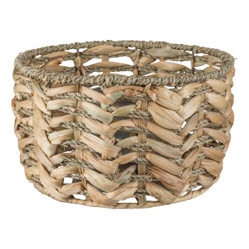 Maisblatt Übertopf m.Glas HANA, 25x25x15cm, Natur