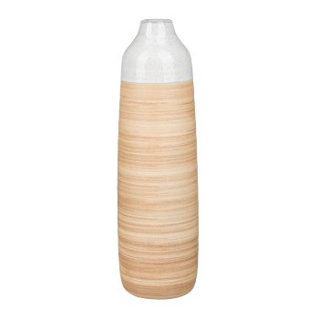 Porzellan Vase MODERN EARTH, 11x11x40cm, Hellbraun