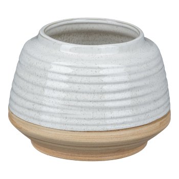 Porzellan Vase MODERN EARTH, 17,5x17,5x12,5cm, Hellbraun