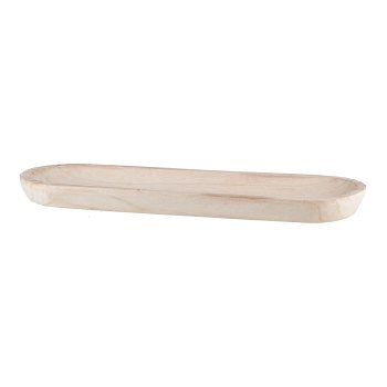 Holz Schale, länglich, Paulownia, 60x20x4cm, natur