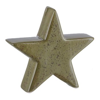 Ceramic star, MELANGE 13.5x4.2x12cm, moss