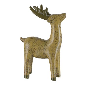 Ceramic deer, standing, MELANGE 11x6x17cm, khaki