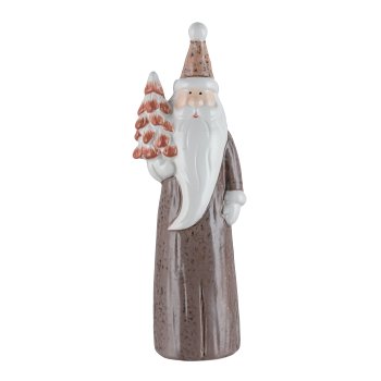Ceramic Father Christmas, standing, MELANGE 6x5x20cm, dark brown