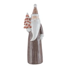 Ceramic Father Christmas, standing, MELANGE 6x5x20cm, dark brown