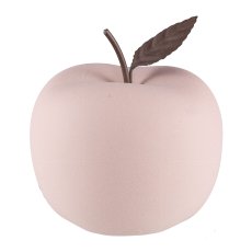 Ceramic apple, w.metal leaf, SAND FINISH 12x12x9,5cm, sandstone red