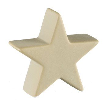 Ceramic star, SAND FINISH 10x3.5x10cm, wheat