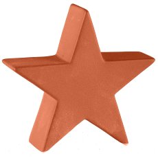 Ceramic star, SAND FINISH 10x3.5x10cm, cinnamon