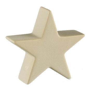 Keramik Stern, SAND FINISH 16x5,2x14,5cm, weizen
