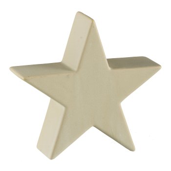 Keramik Stern, SAND FINISH 19x6x18cm, weizen